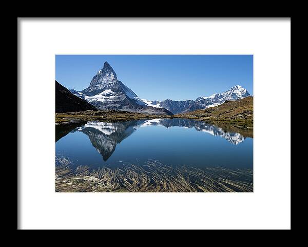 Sparse Framed Print featuring the photograph Panorama Of Beautiful Matterhorn And by Rhyman007