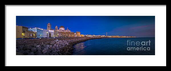 Andalucia Framed Print featuring the photograph Panorama Of Cadiz From Campo Del Sur Spain by Pablo Avanzini