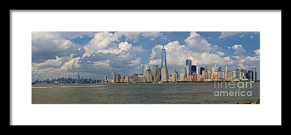 New York City Framed Print featuring the photograph Panoramic of New York City by Cathy Alba