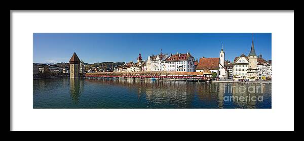 Europe Framed Print featuring the photograph Panoramic View of Historic Lucerne by George Oze
