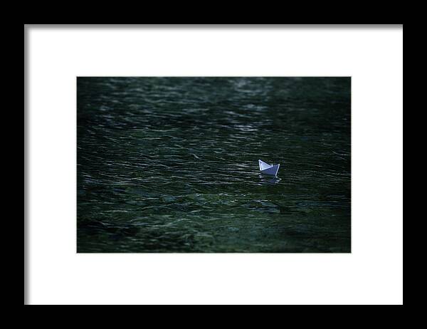 Paper Boat Framed Print featuring the photograph Paper Boat by Joana Kruse