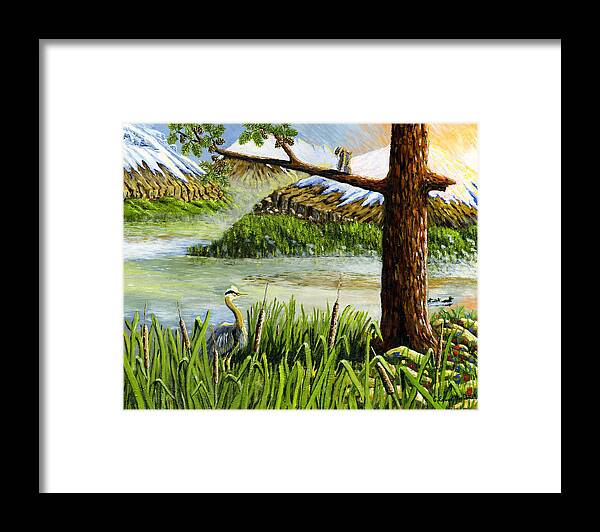 Lake Framed Print featuring the painting Paradise by Carey MacDonald