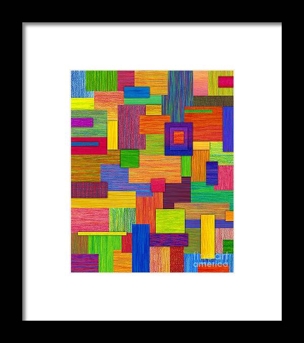 Colored Pencil Framed Print featuring the painting Parallelograms by David K Small