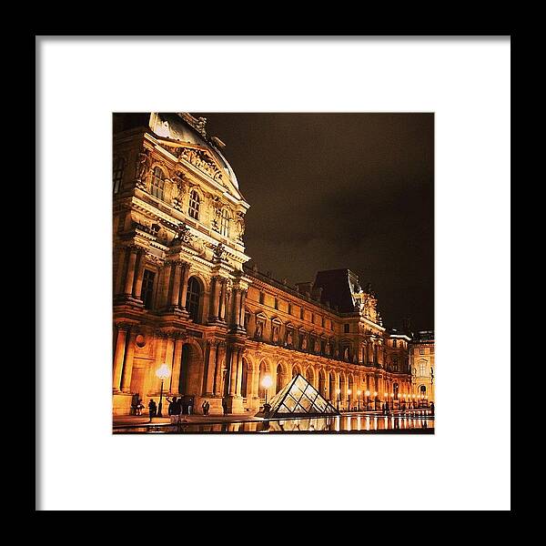 Urban Framed Print featuring the photograph #paris #france #louvre #night by Luisa Azzolini