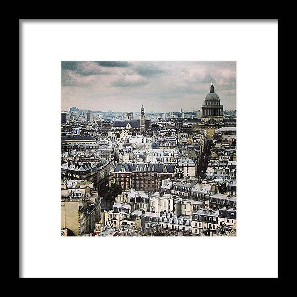#france #paris #buildings #dome #architecture #view #summer #city Framed Print featuring the photograph Paris jumble by Brad James