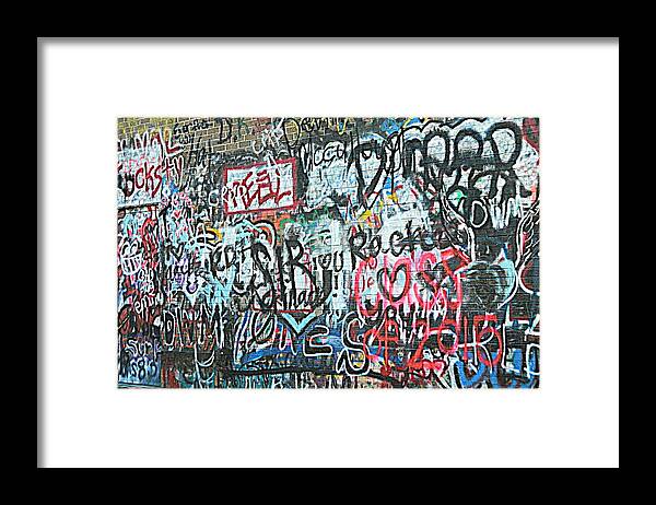 Graffiti Framed Print featuring the photograph Paris Mountain Graffiti by Kathy Barney