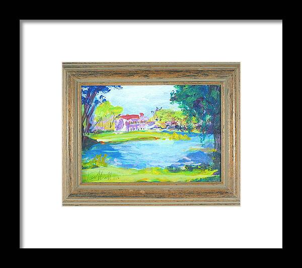 Landscapes Framed Print featuring the painting Park Pavilion by Les Leffingwell