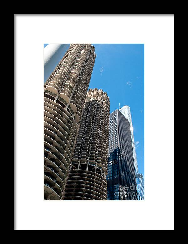 Parking Towers Framed Print featuring the photograph Parking Towers in Chicago by Dejan Jovanovic