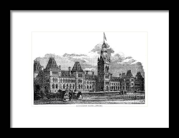 Canada Framed Print featuring the drawing Parliament Building - Ottawa - 1878 by Art MacKay