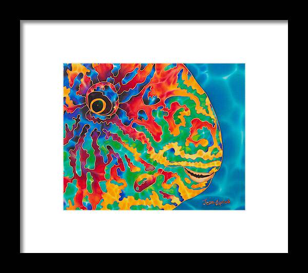 Diving Framed Print featuring the painting Parrotfish by Daniel Jean-Baptiste