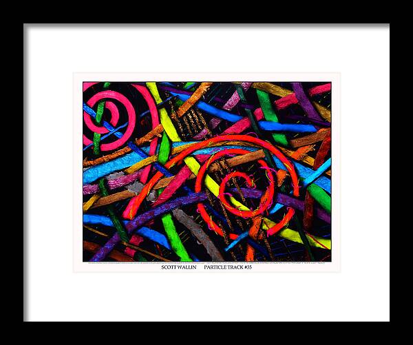 Acrylic Framed Print featuring the painting Particle Track Thirty-five by Scott Wallin