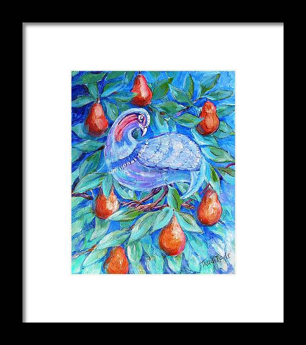 Christmas Framed Print featuring the painting Partridge in a Pear Tree by Trudi Doyle