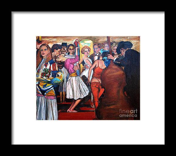 Party Framed Print featuring the painting party No.3 by Zheng Li