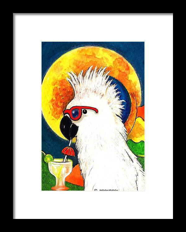 Aceo Art Card Framed Print featuring the painting Party Parrot 1 by Melodye Whitaker