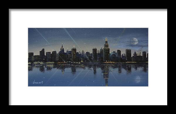 City Framed Print featuring the painting Party Time by William Stewart