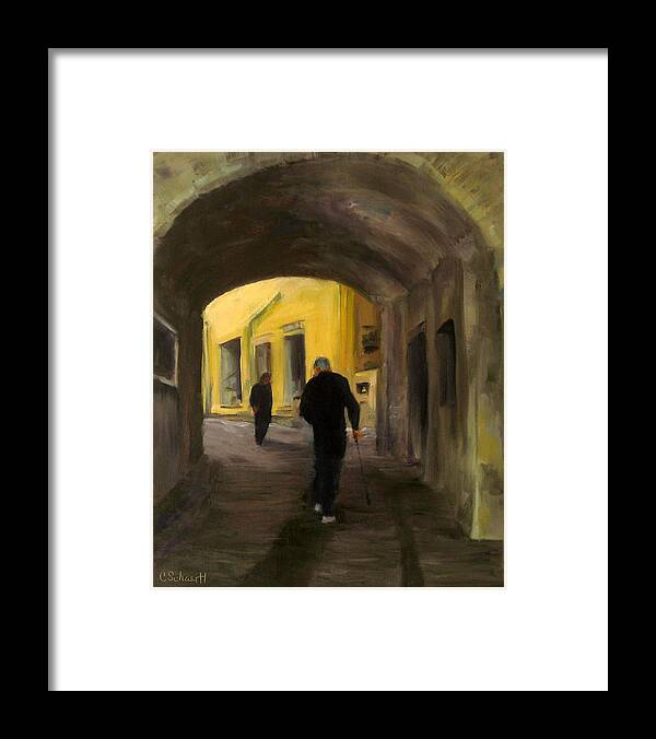 Tunnel Framed Print featuring the painting Passage by Connie Schaertl