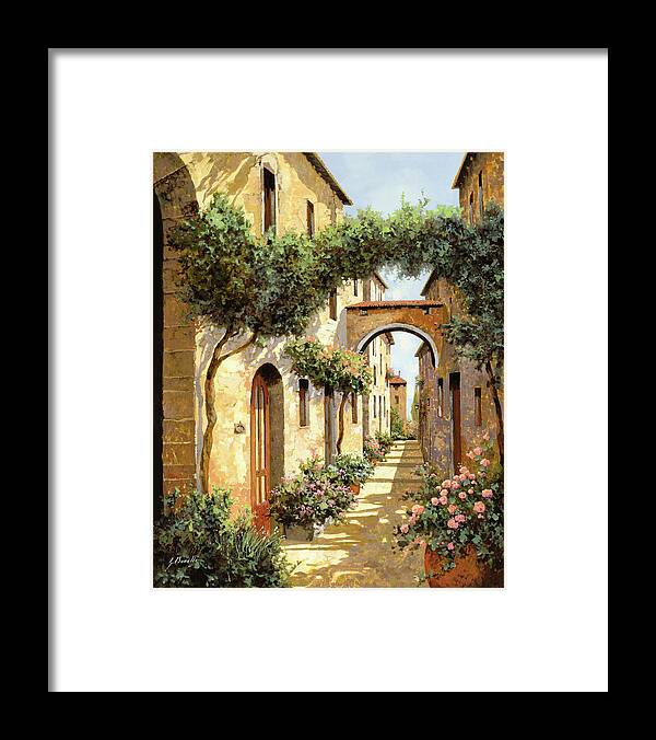 Landscape Framed Print featuring the painting Passando Sotto L'arco by Guido Borelli