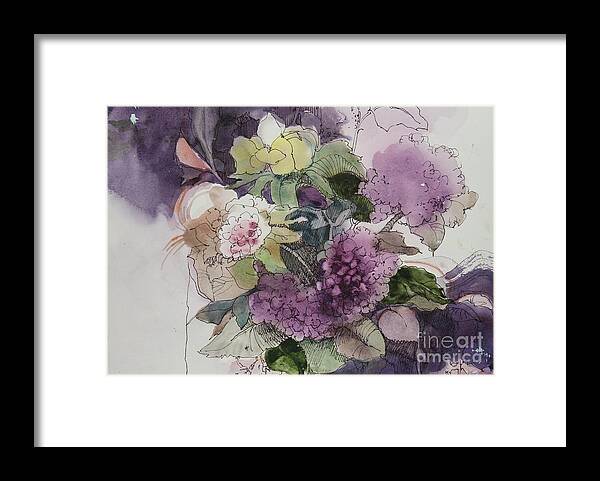 Flowers Framed Print featuring the painting Passionate About Purple by Elizabeth Carr
