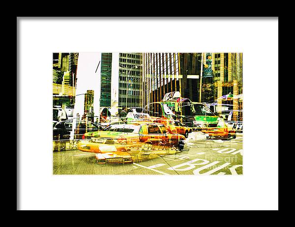 New York City Framed Print featuring the photograph Passion NYC Midtown Noon Traffic by Sabine Jacobs