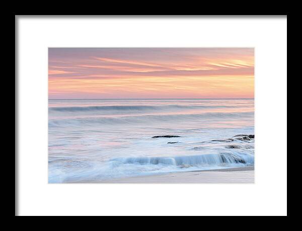Beach Framed Print featuring the photograph Pastel Blue Sunrise Sunset by Jo Ann Tomaselli