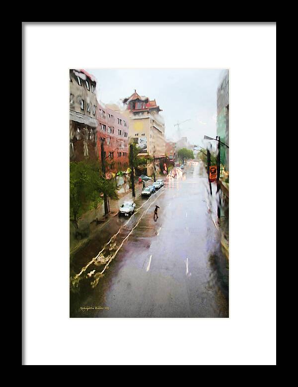 Street Framed Print featuring the photograph Pastel Drizzle by Aleksander Rotner