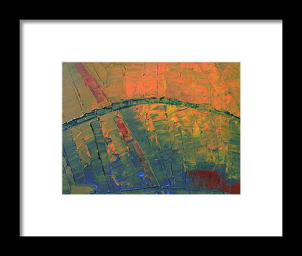 Abstract Painting Framed Print featuring the painting Patches of Red by Linda Bailey