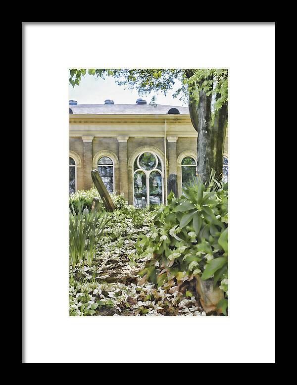 Tombstone Framed Print featuring the photograph Path with Flower Petals by Sharon Popek