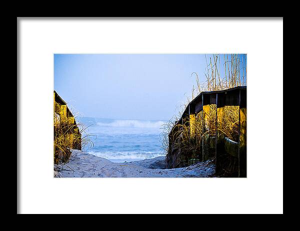 Carolina Beach Framed Print featuring the photograph Pathway to Happiness by Mary Hahn Ward