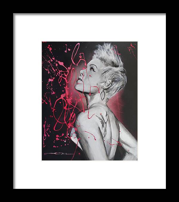 Alecia Beth Moore Framed Print featuring the painting Passion In Flight by Eric Dee