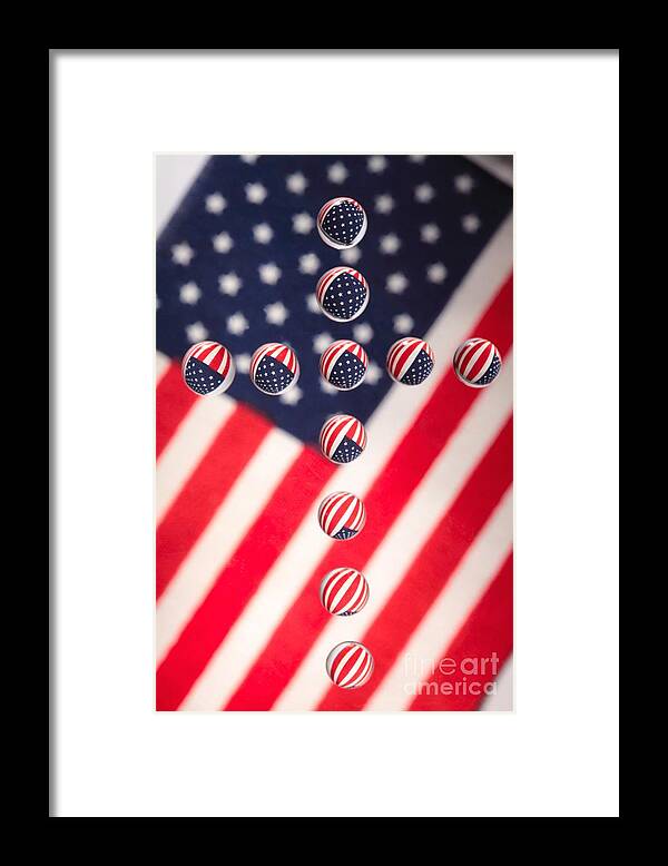 American Flag Framed Print featuring the photograph Patriotic Cross by Pattie Calfy
