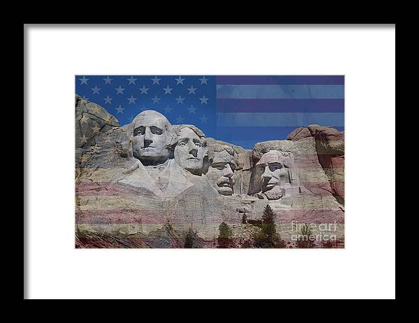 Mount Rushmore Framed Print featuring the photograph Patriotic Presidents by Jemmy Archer