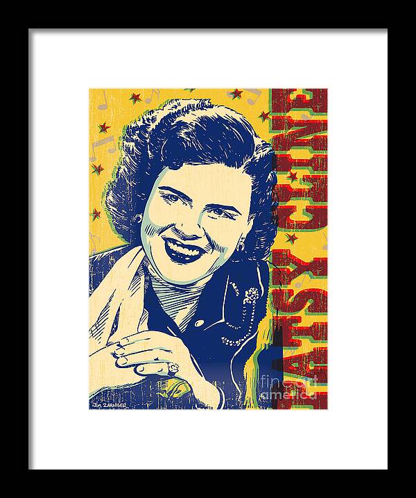 Country And Western Framed Print featuring the digital art Patsy Cline Pop Art by Jim Zahniser