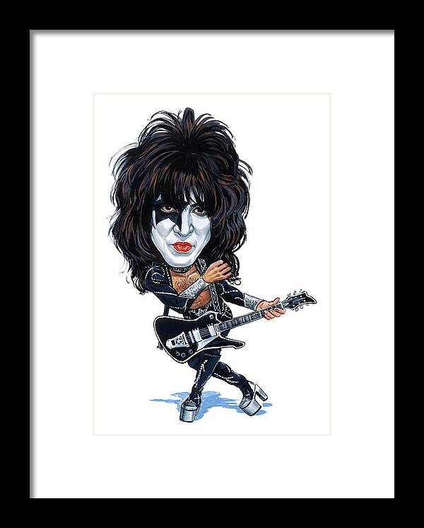#faaAdWordsBest Framed Print featuring the painting Paul Stanley by Art 