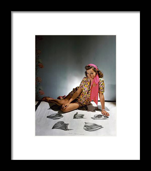 Accessories Framed Print featuring the photograph Paulette Goddard Wearing A Floral Pattern by Horst P. Horst