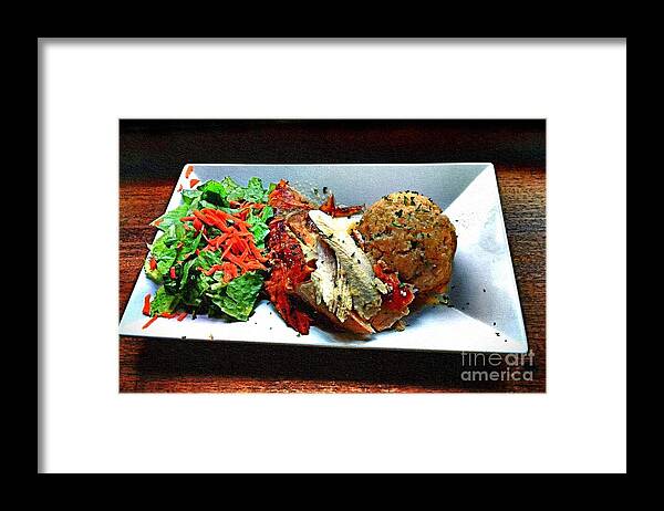Pavo Framed Print featuring the photograph Pavochon y Mofongo by Alice Terrill