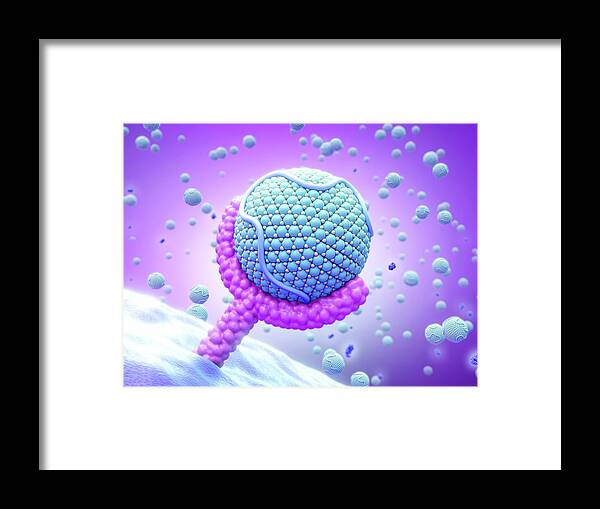 3-dimensional Framed Print featuring the photograph Pcsk9 And Lipoprotein Bound To Receptor by Maurizio De Angelis