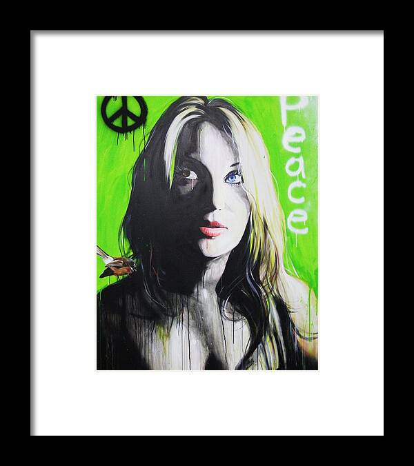 Woman Framed Print featuring the painting Peace by Christian Chapman Art