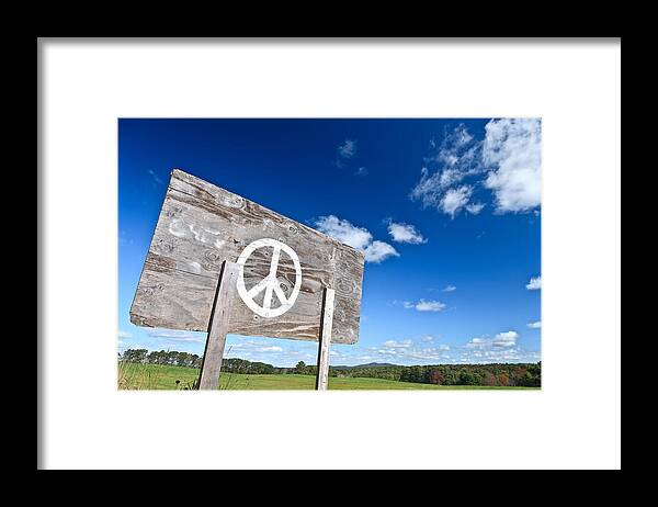 Wooden Sign Framed Print featuring the photograph Peace by David Smith