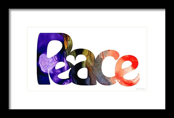 Peace Framed Print featuring the painting Peace Full 1 by Sharon Cummings by Sharon Cummings