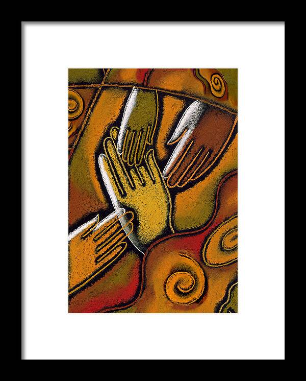 African Ethnicity Asian Ethnicity Caucasian Color Image Community Concept Diversity Four People Friend Hand Harmony Hope Identity Illustration Illustration And Painting Individuality Latin American And Hispanic Ethnicity Multi-ethnic Group Peace People Together Tranquil Scene Vertical Watercolor World Peace African American Anticipation Asian Calm Close-up Color Colour Drawing Four Friendship Hispanic Jointly Painting Person Personality Rapport Tranquility Variety Western European Art Painting Framed Print featuring the painting Peace by Leon Zernitsky