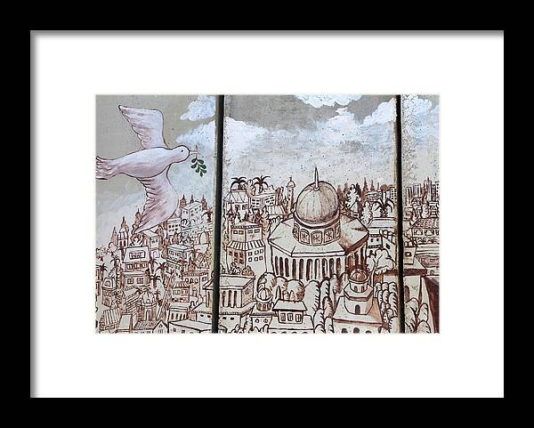Peace On Jerusalem Framed Print featuring the photograph Peace on Jerusalem by Munir Alawi