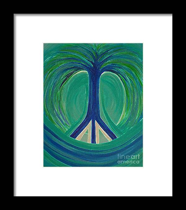 First Star Art Framed Print featuring the painting Peace Tree by jrr by First Star Art