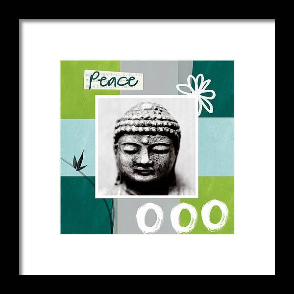 Buddha Framed Print featuring the painting Peaceful Buddha- Zen Art by Linda Woods