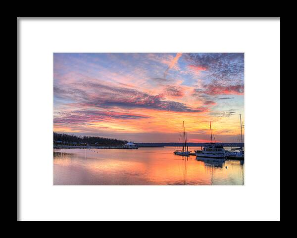 National Harbor Framed Print featuring the photograph Peaceful Evening by JC Findley