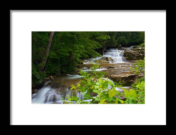 Stockbridge Falls Framed Print featuring the photograph Peaceful Stockbridge Falls by Dave Files