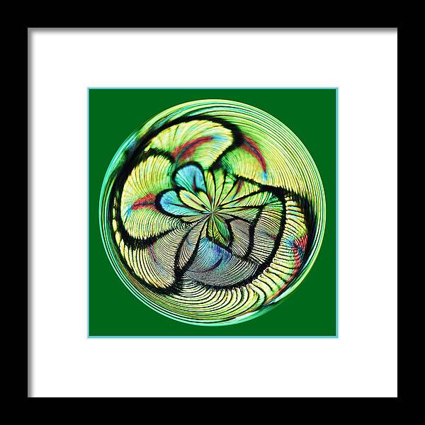 Peacock Framed Print featuring the photograph Peacock Feather Orb by Paulette Thomas
