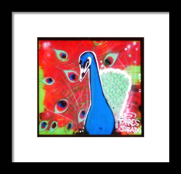  Framed Print featuring the photograph Peacock by Kelly Awad