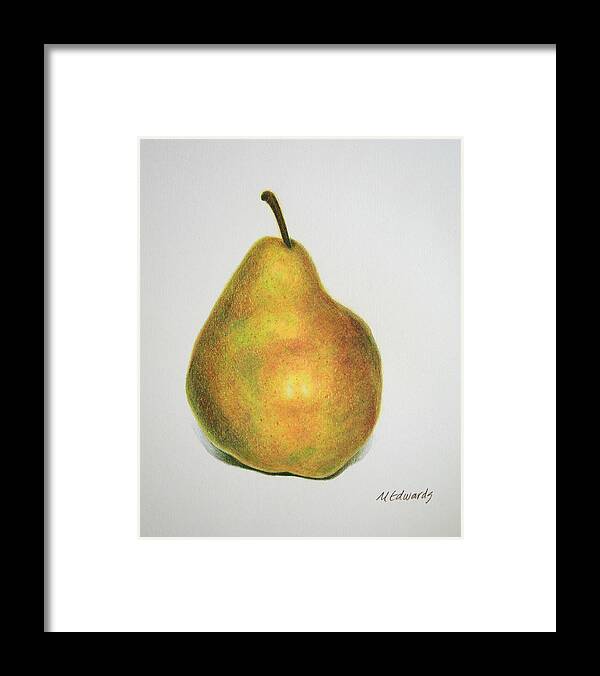 Pear Framed Print featuring the drawing Pear Practice by Marna Edwards Flavell