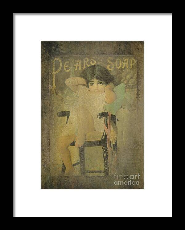 Vintage Framed Print featuring the photograph Pear Soap Girl by Betty LaRue