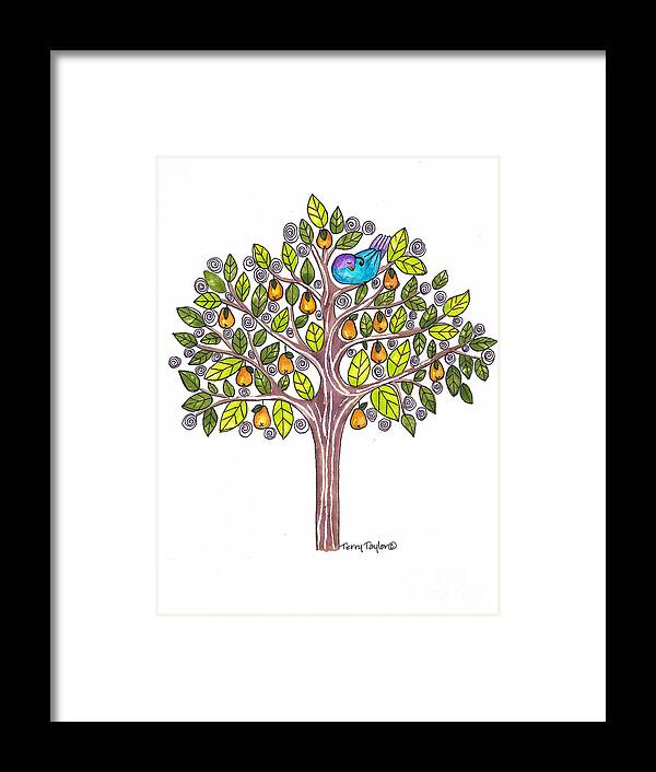 Christmas Framed Print featuring the painting Pear Tree by Terry Taylor